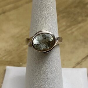 Sterling silver green amethyst prasiolite ring